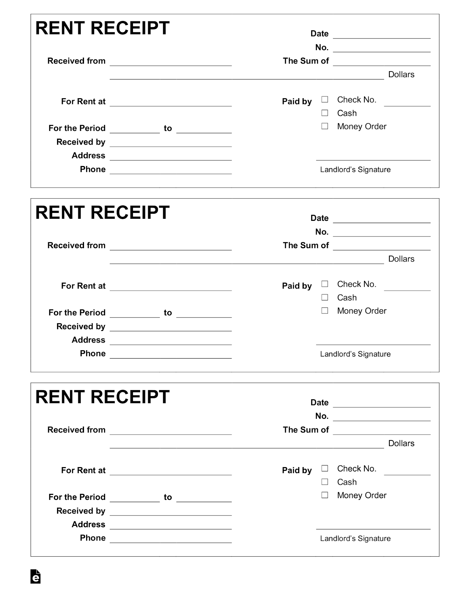 Free Rental Receipt Template Pdf