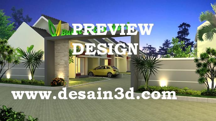 Jasa gambar tampak 3d gerbang depan perumahan cluster - JASA DESIGN