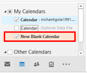 Outlook1で空白のカレンダーを印刷する