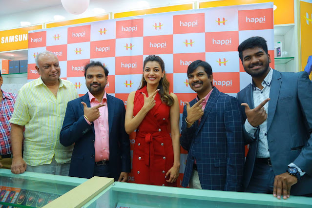 Kajal Aggarwal In Red Dress At Happi Mobiles Launch 10