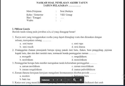 Soal essay seni rupa kelas 8 image