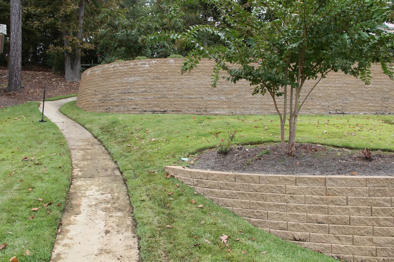 Landscaping Birmingham Al Landscaping, Retaining Walls, Paver Driveway around lake house