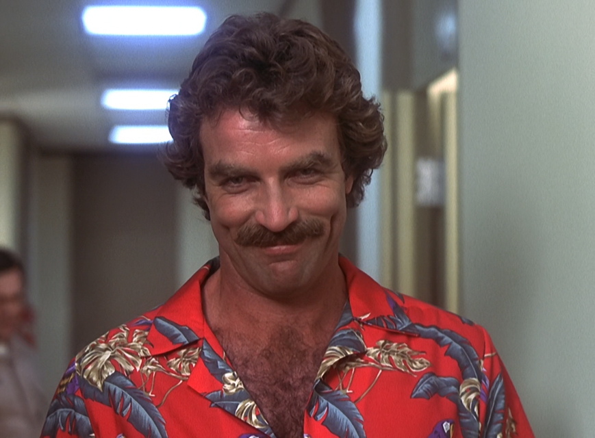 1980. Magnum pi. I. полицейский магнум сериал. гавайская рубашка детектив магнум.