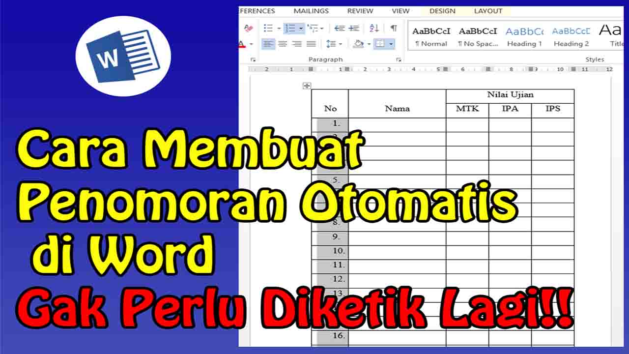 Cara Membuat Nomor Urut Secara Otomatis Pada Tabel Microsoft Word Riset