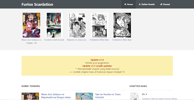 Download Template Manga Furiox Terbaru Blogger Responsive