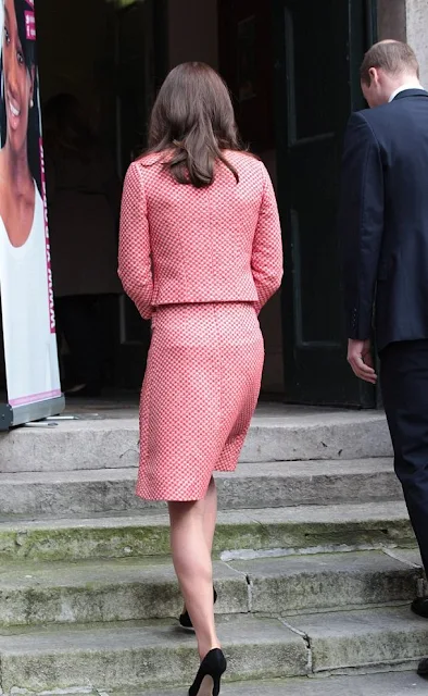 Prince William, Duke of Cambridge and Catherine, Duchess of Cambridge visit the mentoring programme of the XLP project. The Duchess wore EPONINE London Dress- SS16 Collection