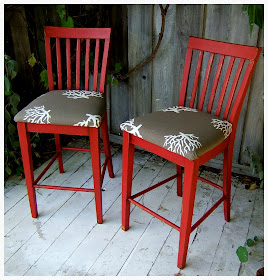 Nine Red: Barn Red Bar Chairs