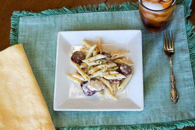 Creamy Sausage Alfredo with Penne Pasta