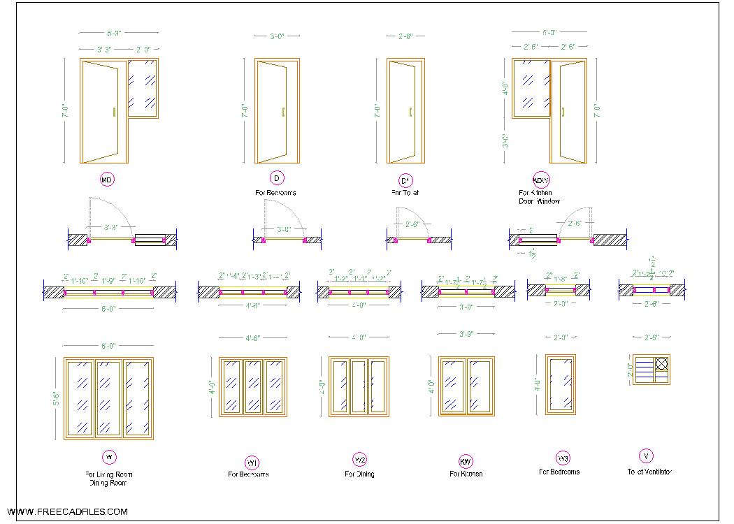 AutoCAD Window Elevations in 2D DWG Format -  Portugal