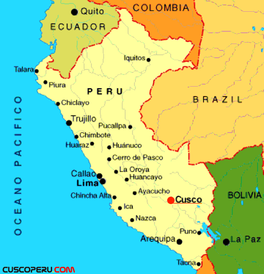 Mapa De Los Límites De Perú