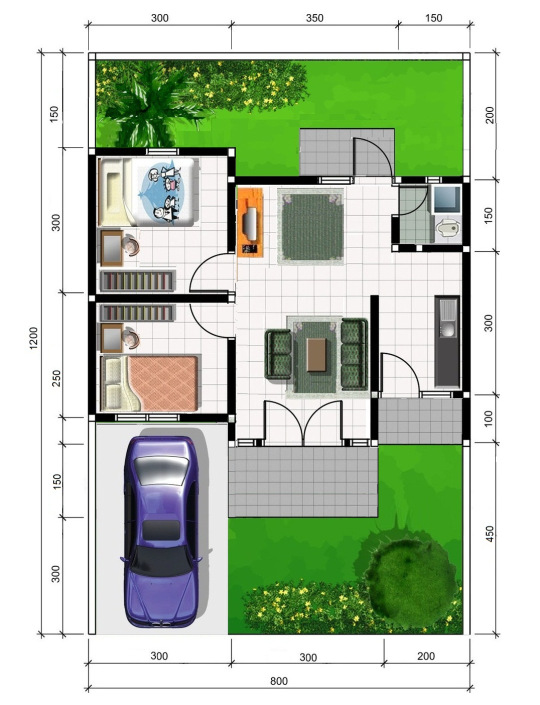 Design Arsitektur Denah 2D Rumah Sederhana | Design Arsitektur Rumah