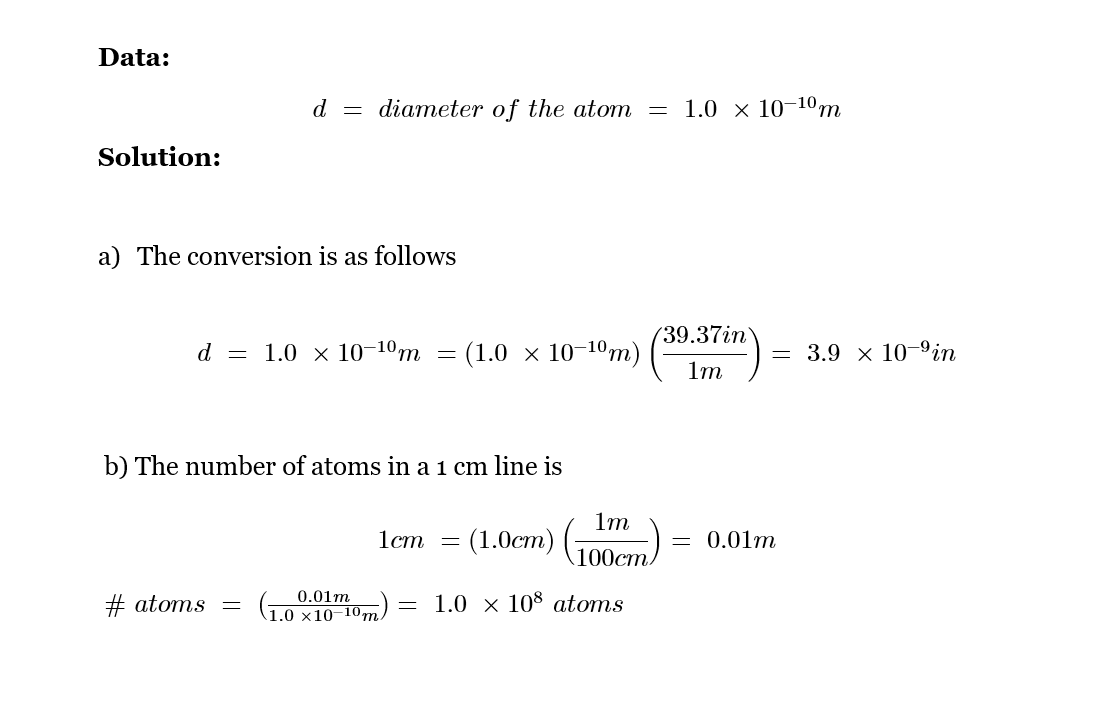 17. (II) A typical atom has a diameter of about 1.0 X 10^10m. (a) What