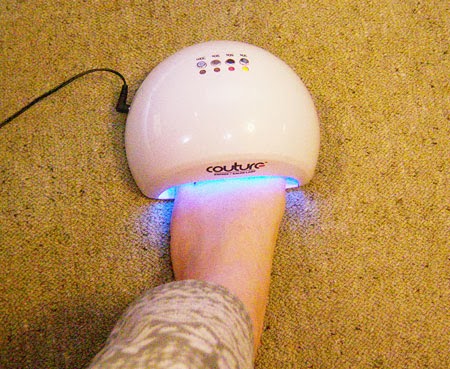 Couture Gel Nail Polish light on foot