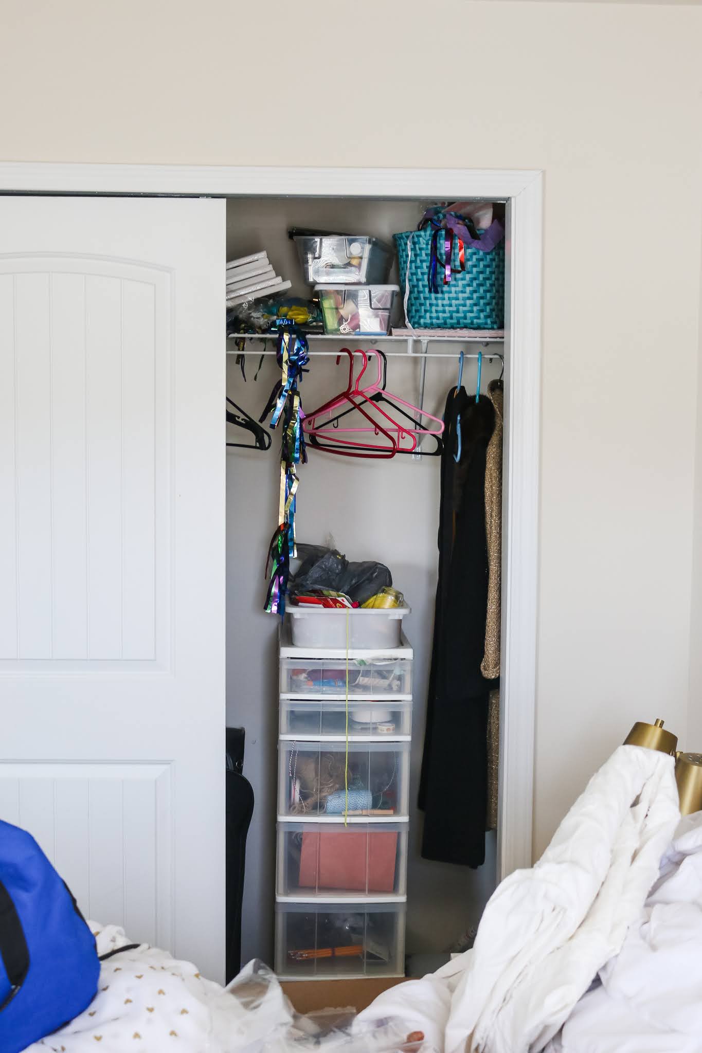 How to Turn a Cluttered Closet into Organized Craft Storage Pretty Real