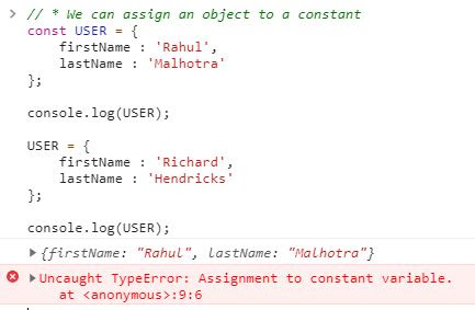typeerror assignment to constant variable. in javascript