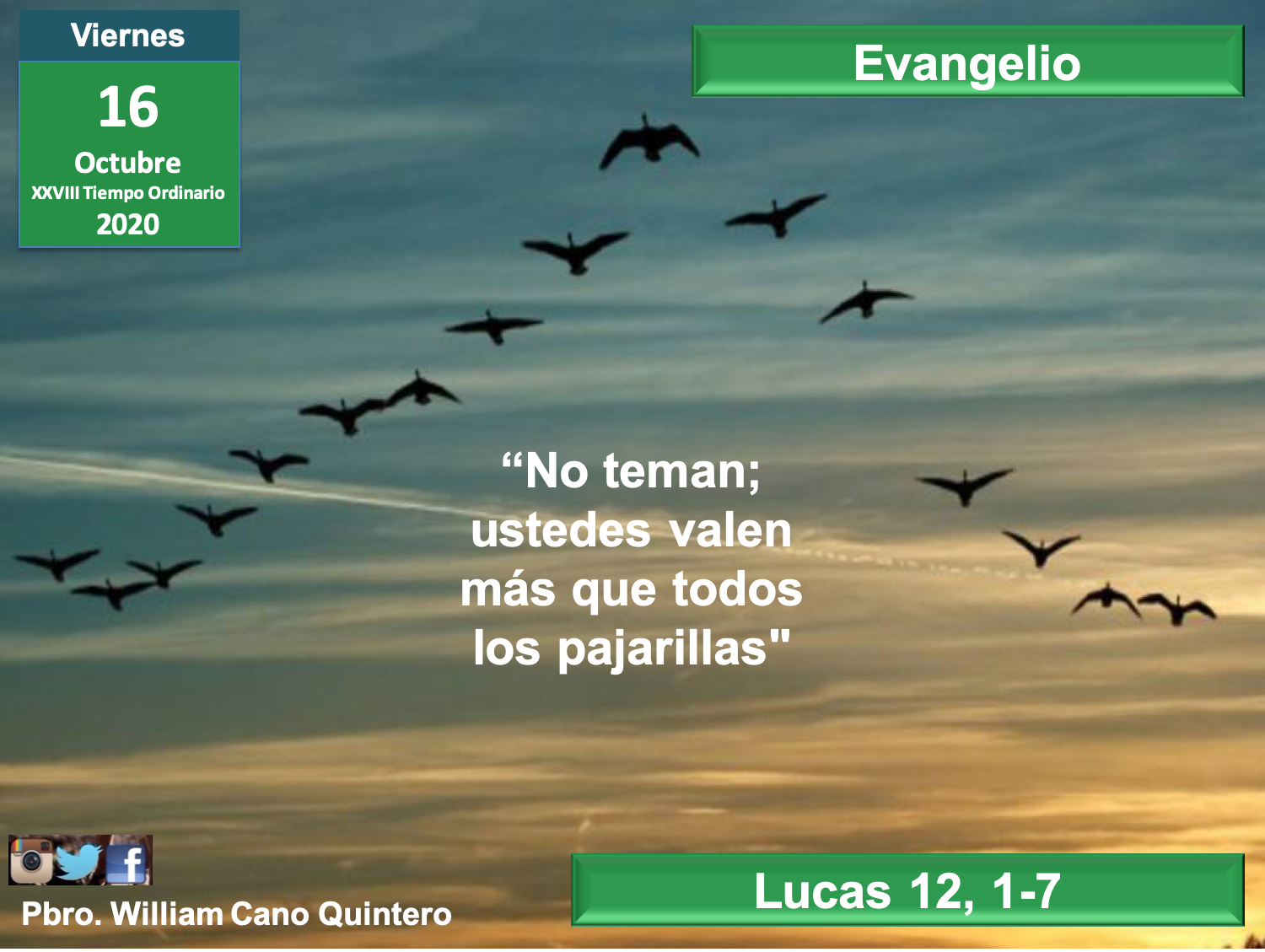 Evangelio Hoy Lecturas de la misa del 16 de octubre de 2020 y pequeña