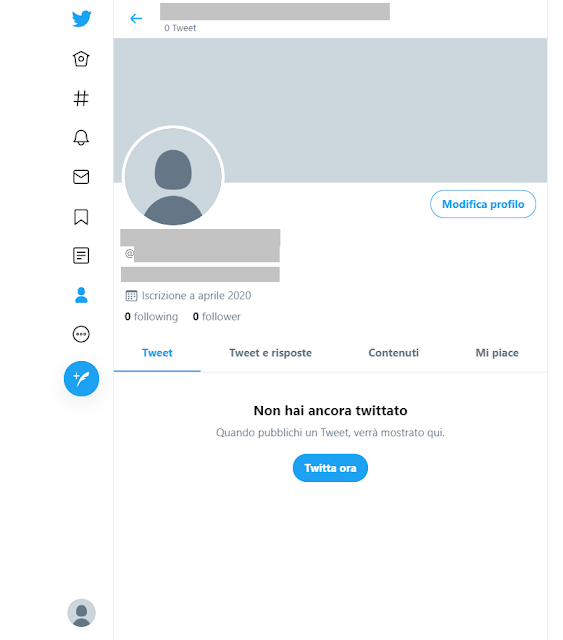 Twitter profilo in italiano