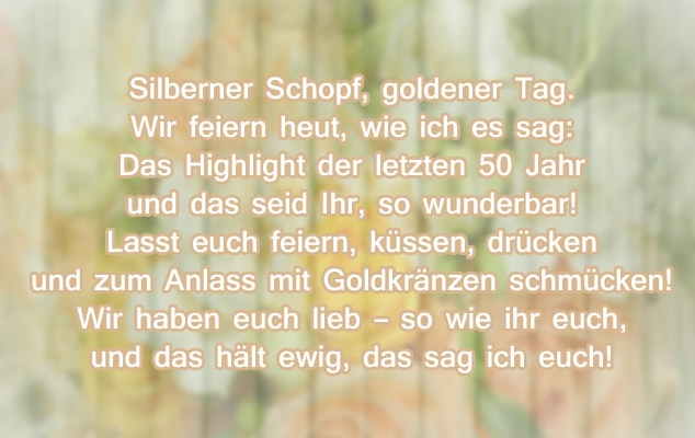 9 lustige sprüche zur goldenen hochzeit der großeltern.