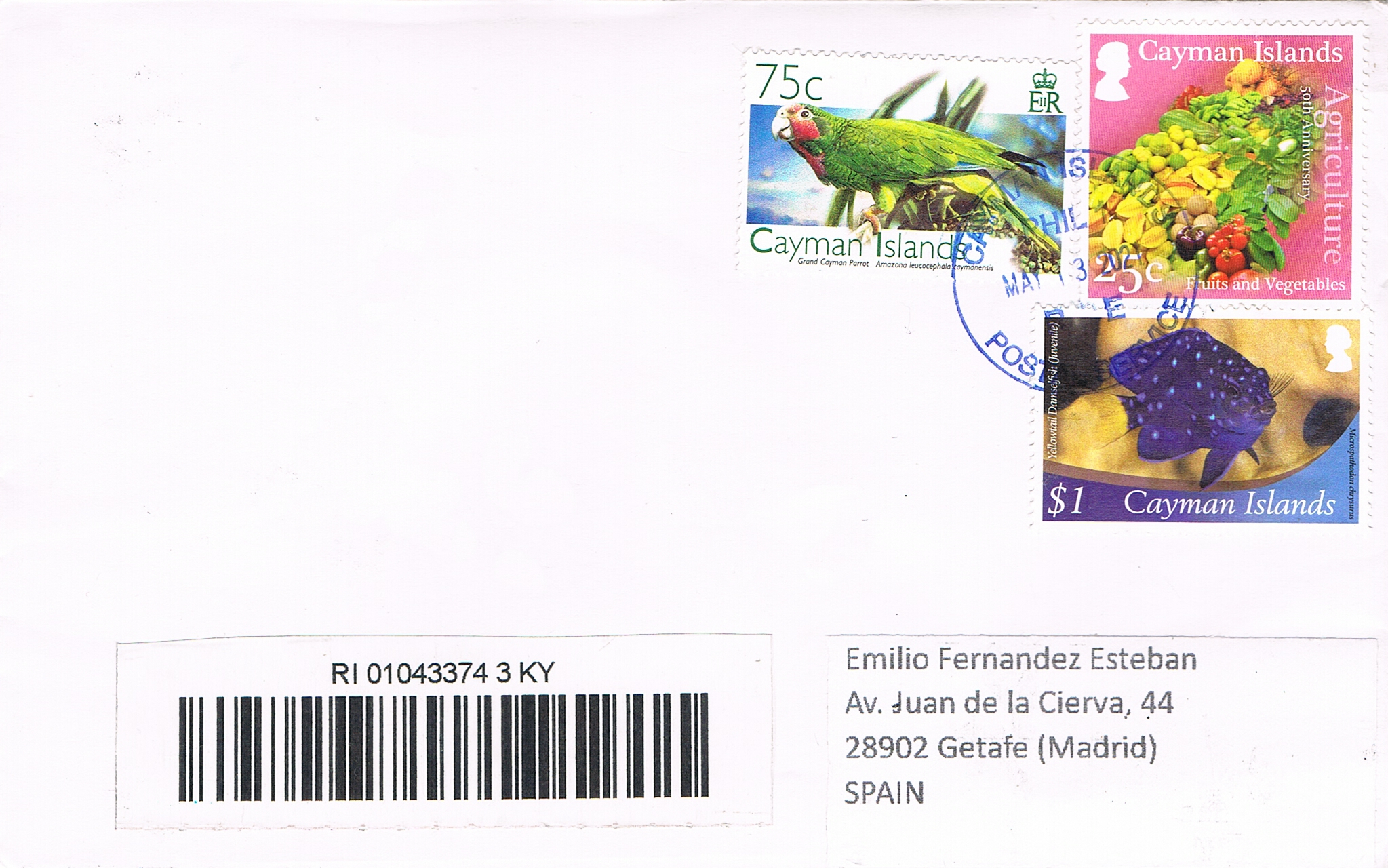 Letters in my mailbox Cover from Cayman Islands