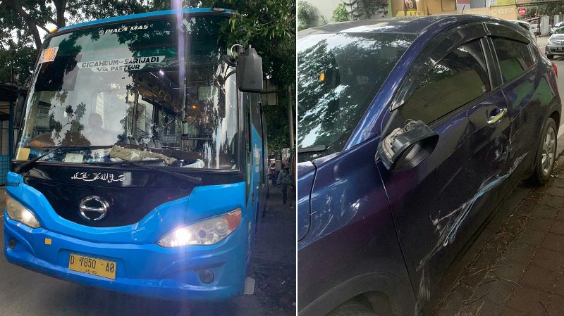 Serempet Mobil Ibu Hamil, Bus TMB dan Dishub Kota Bandung Tak Tanggung Jawab