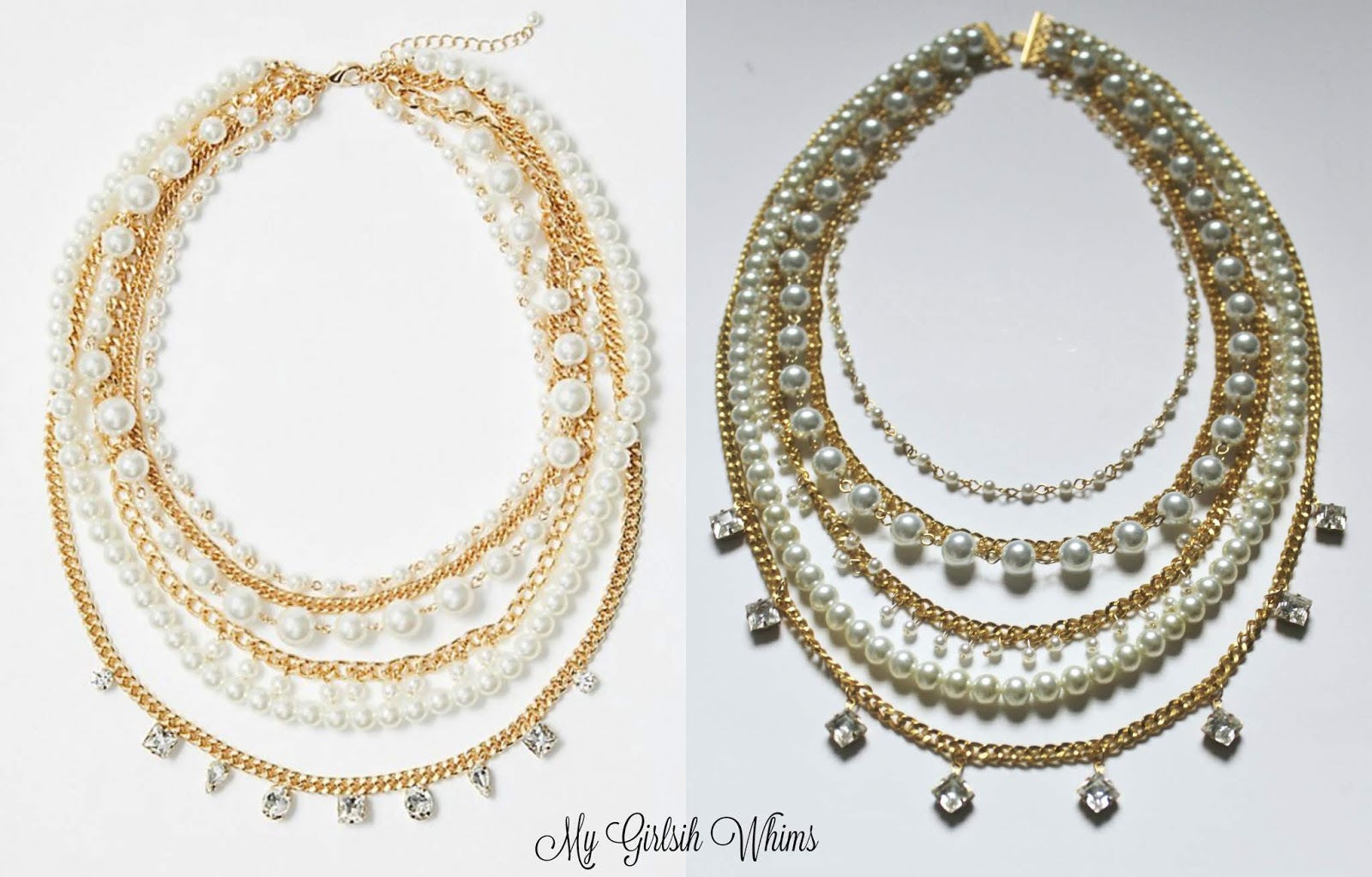 Gold Pearl and Chain KnockOff DIY Necklace My Girlish Whims