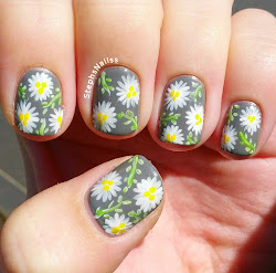 nail nails daisy flower designs spring summer gray daisies break inspo