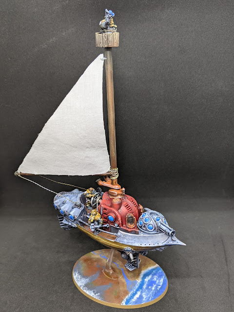 Fully assembled and painted frigate