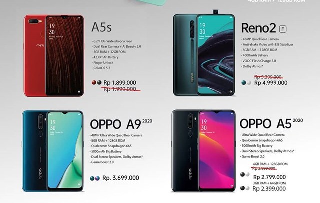Daftar Lengkap Harga Hp Oppo Februari 2020 Alhidamart Info Teknologi Dan Entertaiment