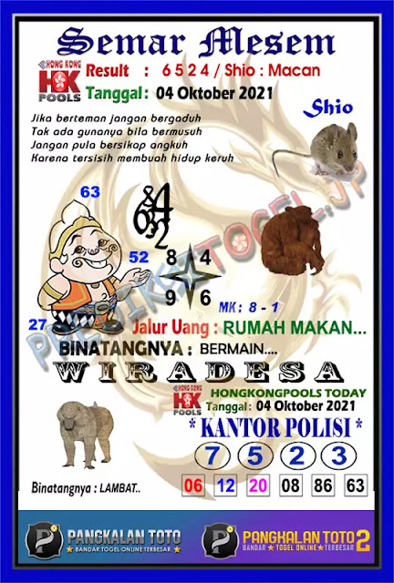 Prediksi Syair Hk 4 Oktober 2021 Pangkalantoto