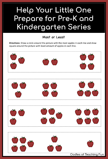 Help Your Little One Prepare for Pre-K and Kindergarten Series Largest and smallest freebie