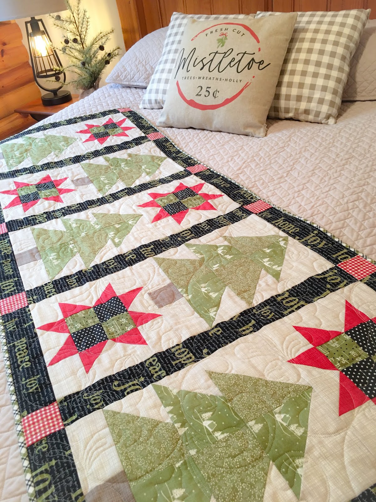 Carried Away Quilting Christmas bed runner overnight guests