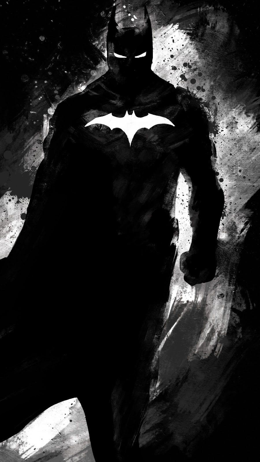 Batman Digital Art Black & White Mobile Wallpaper HD Mobile Walls