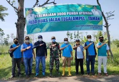 Gerakan Dinas PUPR  Bondowoso, Tanam 3000 Pohon di Pinggir Jalan