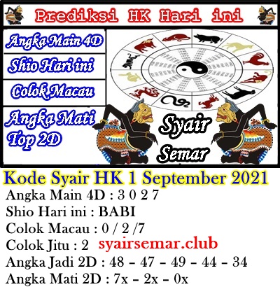 Kode Syair Togel HK 1 September 2021