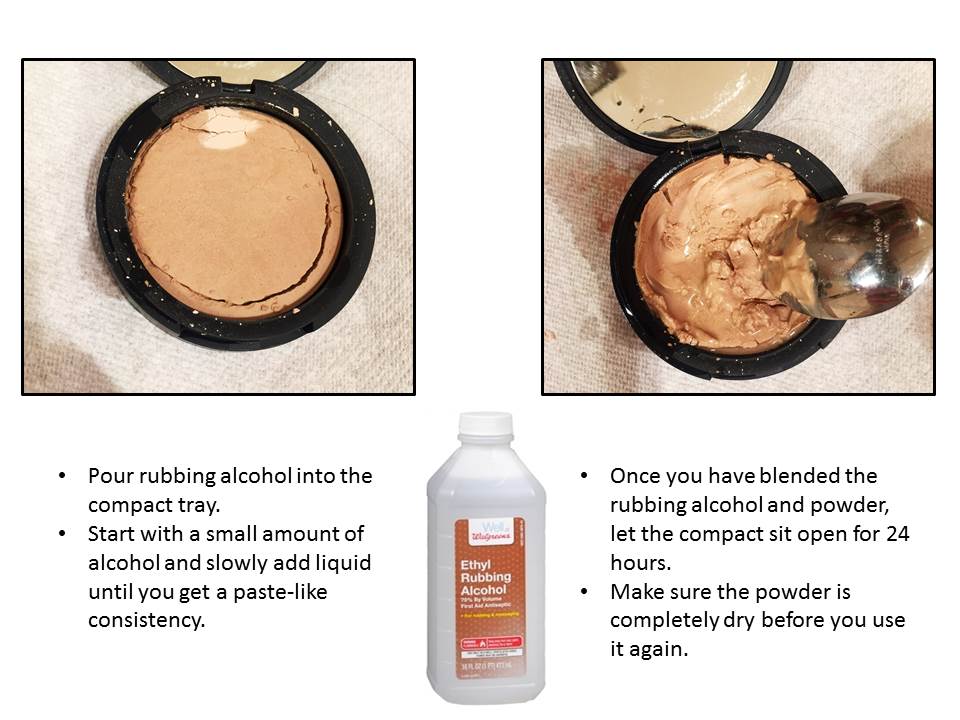 How To Fix A Broken Compact, How To Fix A Broken Compact with alochol