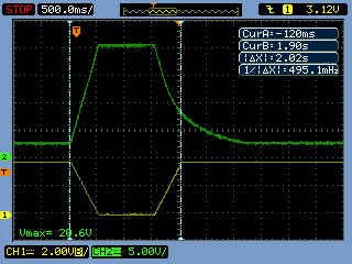Buck 5 Click Output Voltage Waveform from PSoC VDAC