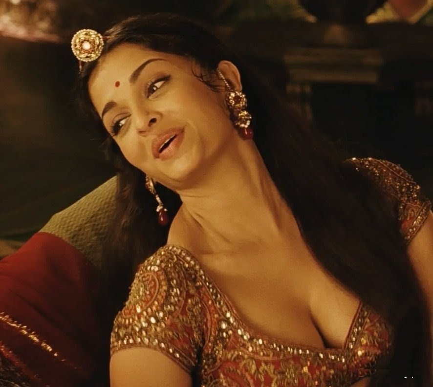 Aishwarya Rai Hot Cleavage And Navel Show Pics from the movie Jodha Akbar.