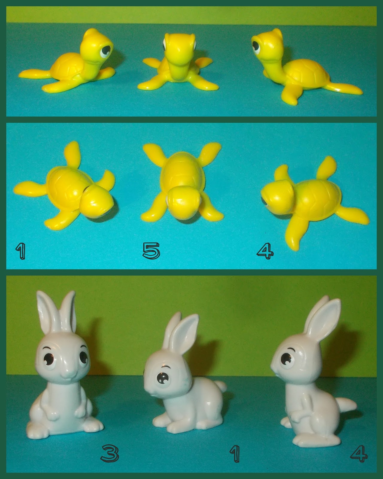 turtle + bunny horse snail VTG Gum Ball Cracker Jack Toy 18 animals bear 