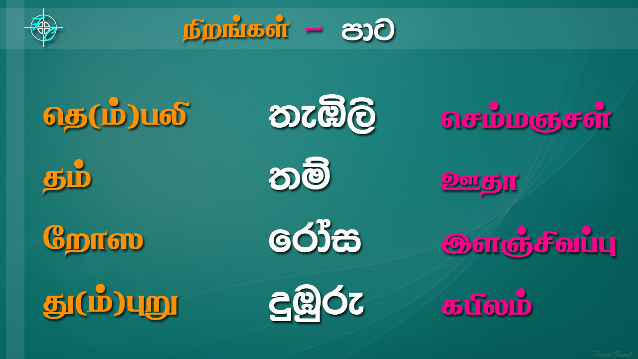 Learn Sinhala through Tamil Lesson 9 (Colors) நிறங்கள்