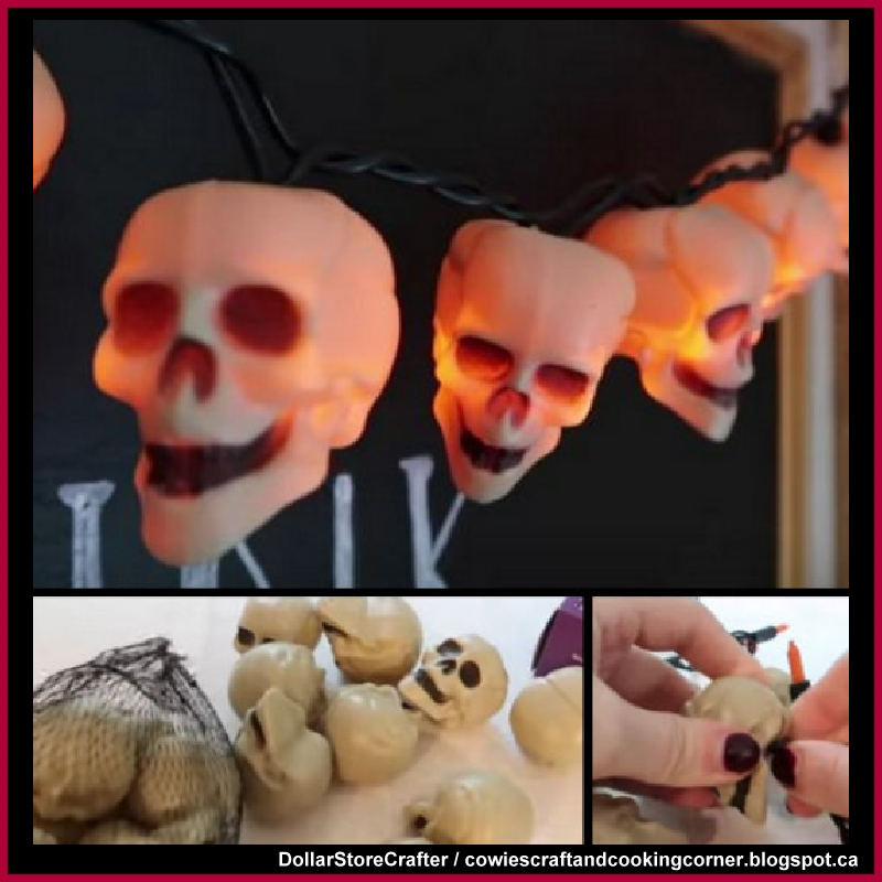 Dollar Store Crafter DIY Light Up Skull Garland From Dollar Tree Items )
