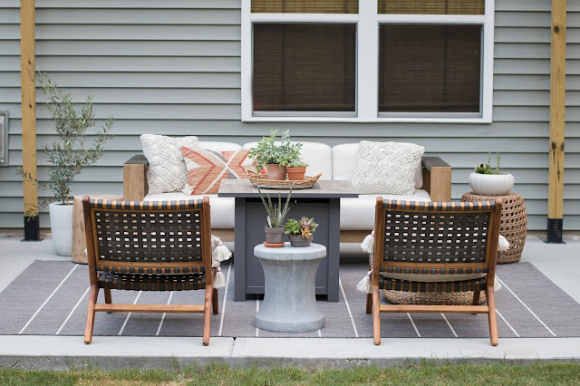 A Builder Basic Concrete Slab, Turned Pretty Patio- Part I - Pretty Real