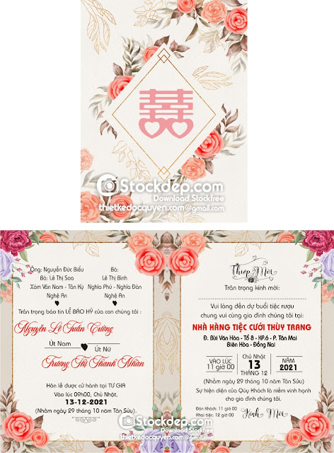 Floral wedding invitation free download Floral wedding invitation free download