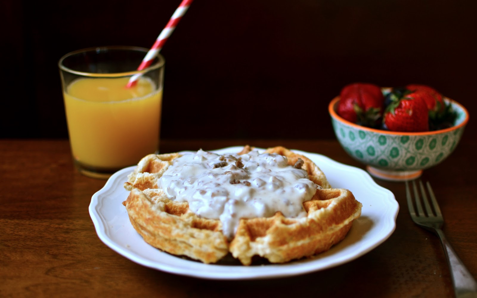 Yammie's Noshery Waffle Biscuits and Gravy