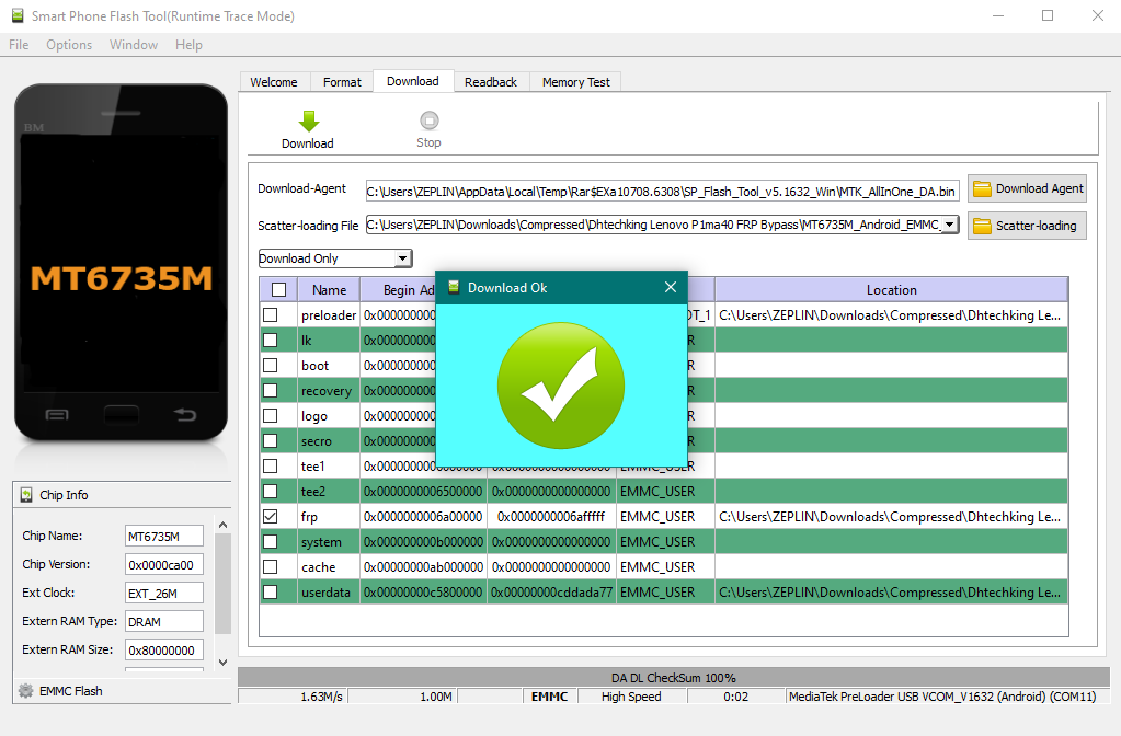Reset Frp Lenovo Vibe P1m P1ma40 Via Spflashtool Saungfirmware