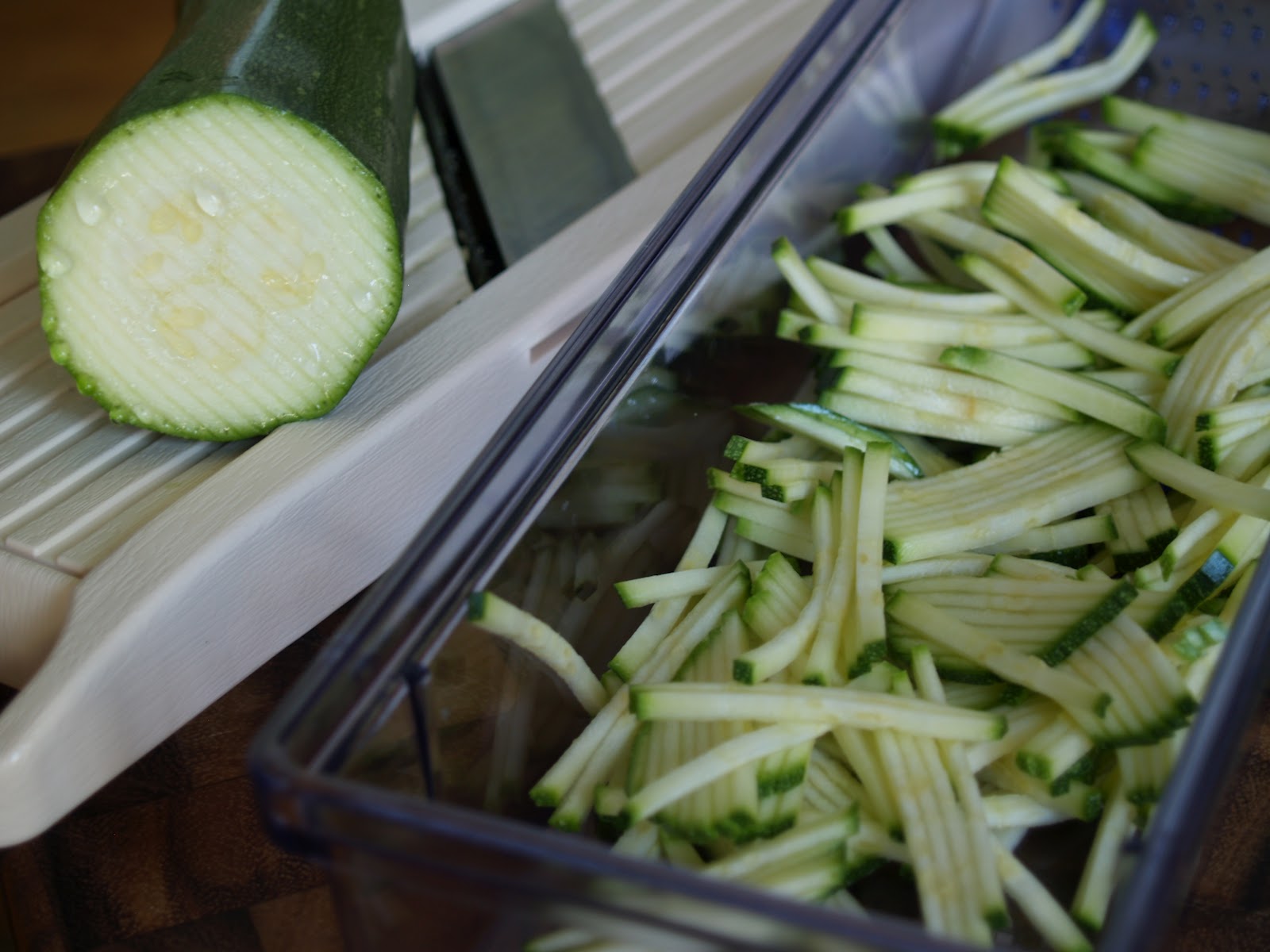 Persimmon and Peach Zucchini Salad with Basil & Mint