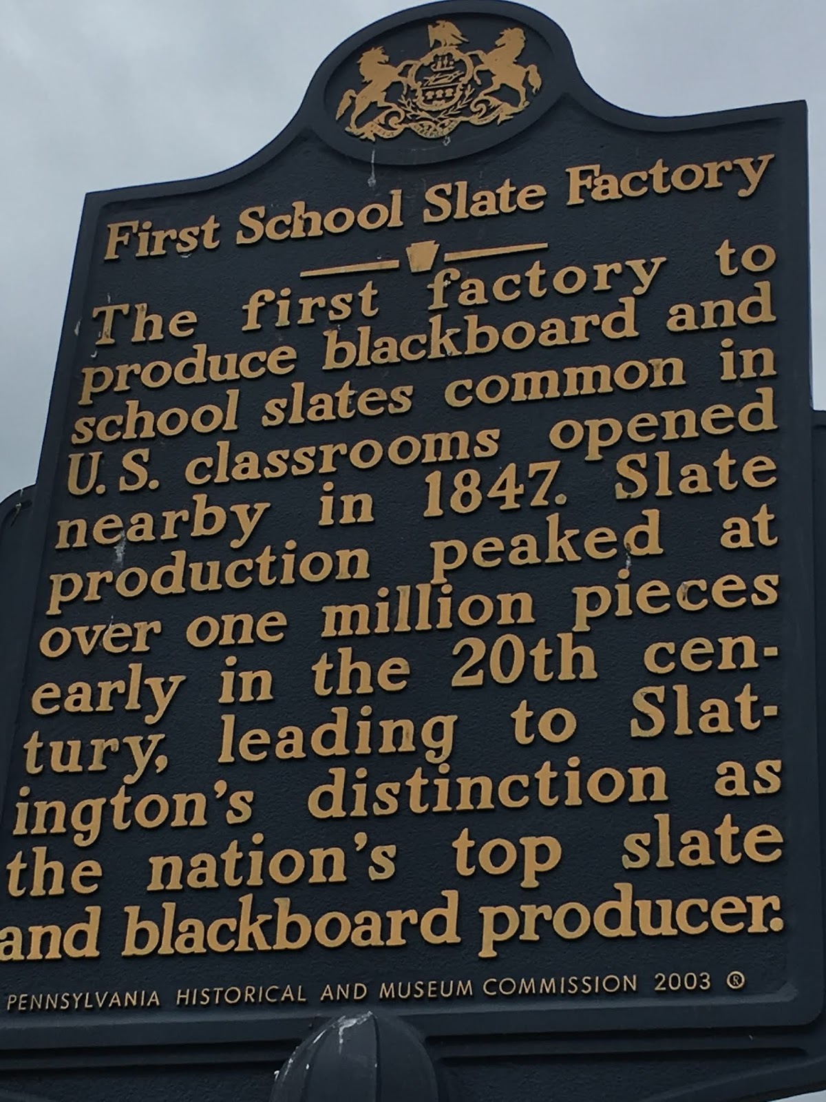 MarkerQuest First School Slate Factory, Slatington, Lehigh County