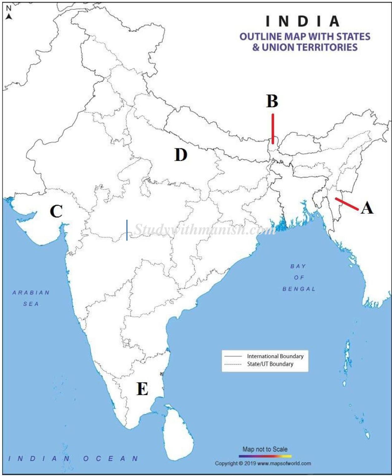 Show The Outline Map Of India Political Science Important Solved Maps Of India And World Class -12Th
