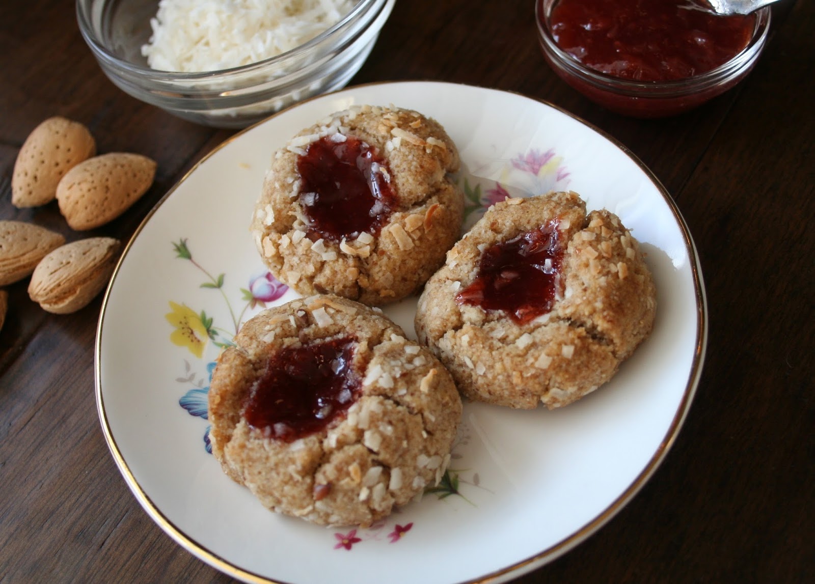 The Healthy Happy Wife Almond Thumbprint Cookies (Dairy, Gluten/Grain