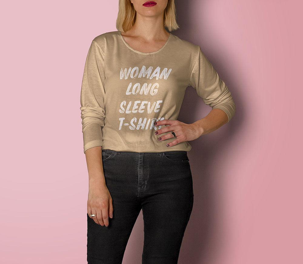 Download Free Download Mockup Kaos Lengan Panjang Format Psd PSD Mockup Template