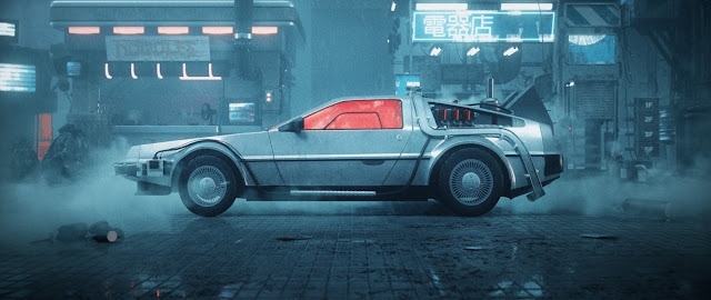 Back To The Future - DeLorean Renders by Nika Nikifi using Maxon